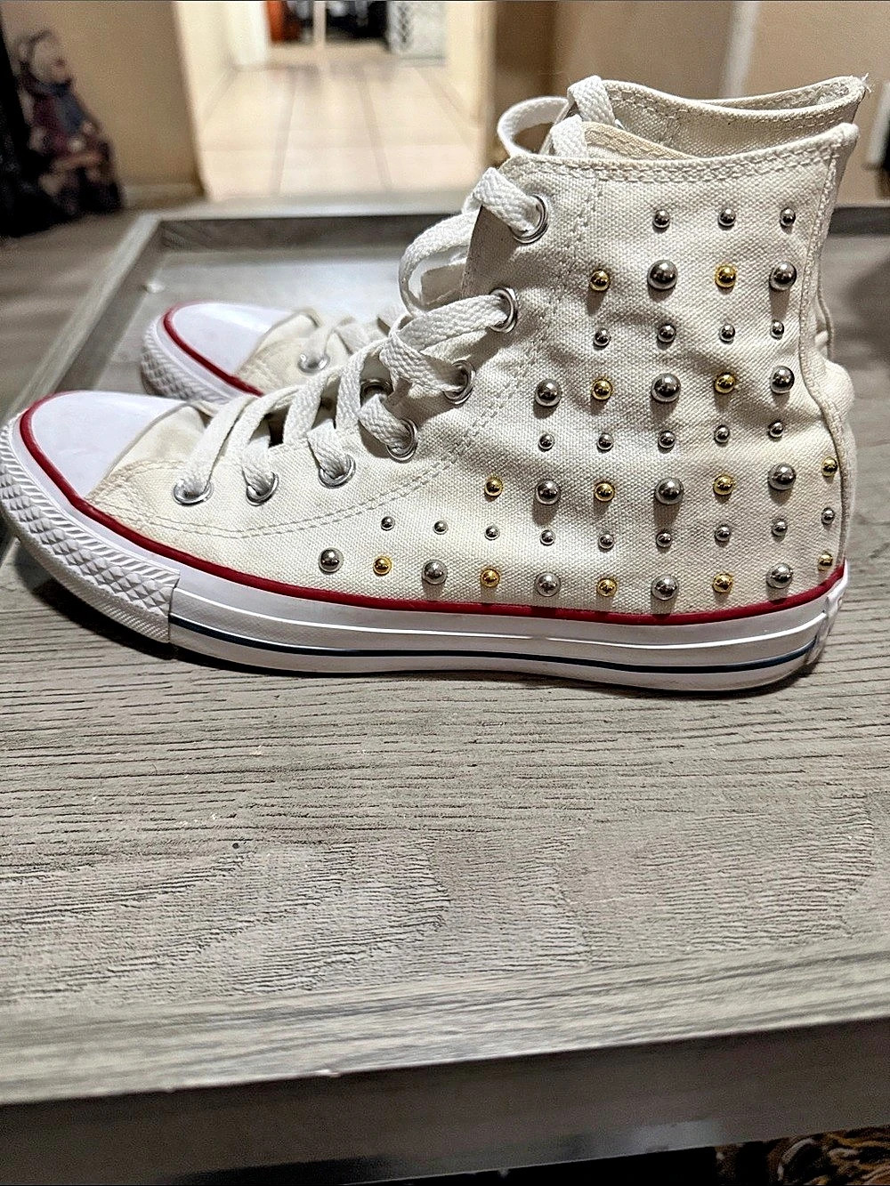 Converse Chuck Taylor All Star White Studded High Top Studded High Top Sneakers